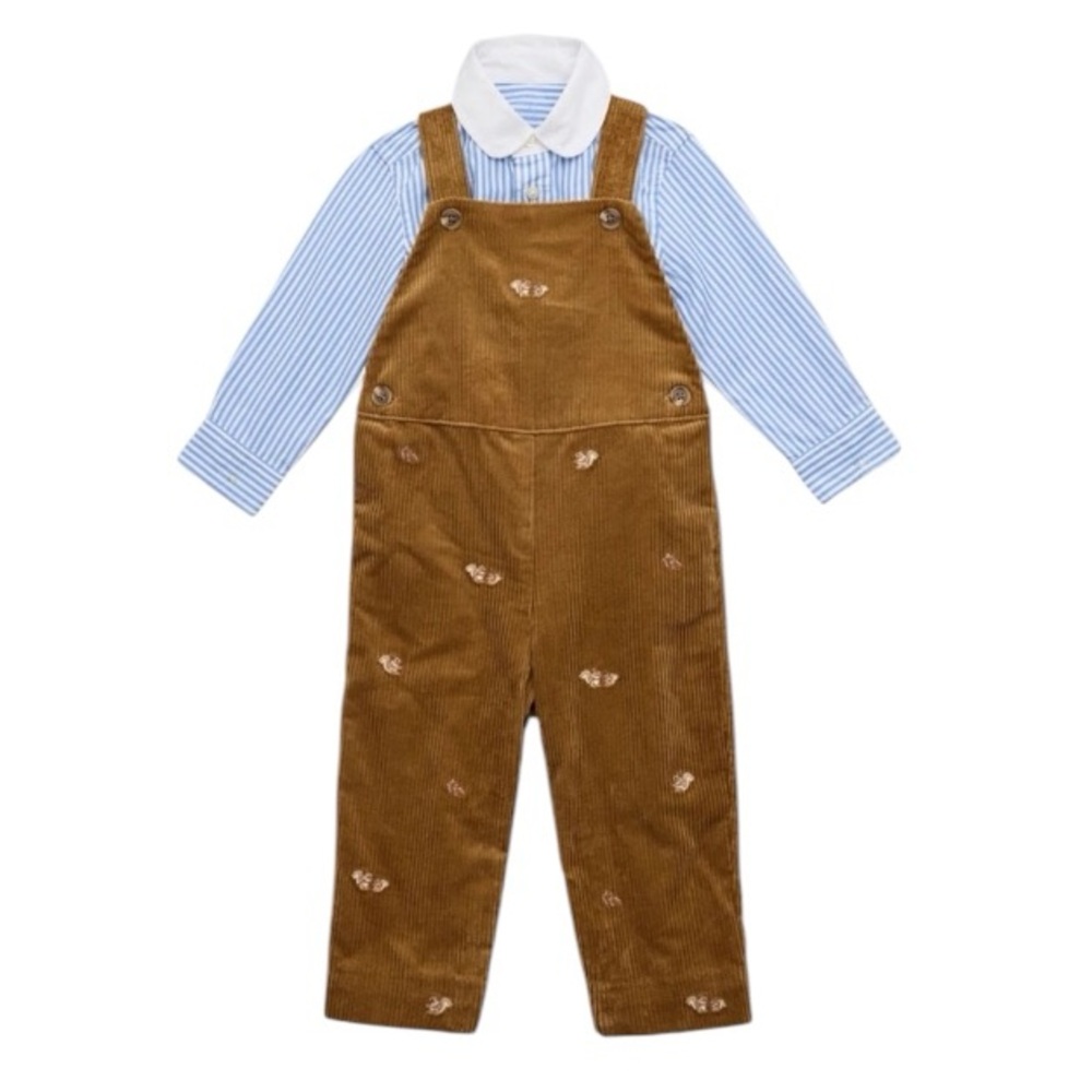 NWT Ralph Lauren Shirt & Corduroy Overall Holidays Special Occasion Classic